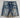 Denim shorts double ripped